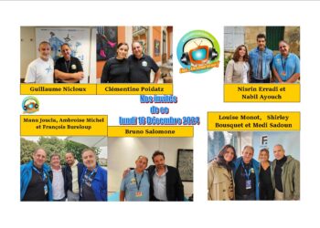 Guillaume Nicloux, Nabil Ayouch, Nisrin Erradi, Bruno Salomone, Clémentine Poidatz et la joyeuse équipe de Père Noël à Domicile ce lundi 16 décembre dans Chut on écoute la télé