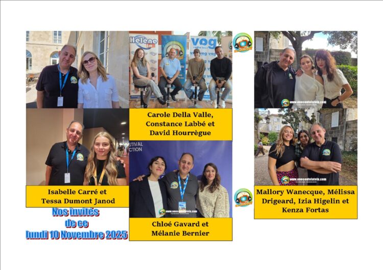 Isabelle Carré, Tessa Dumont Janod, Mélissa Drigeard, Izia Higelin, Mallory Wanecque, Kenza Fortas, Mélanie Bernier, Constance Labbé, Carole Della Valle et David Hourrègue ce lundi 10 Novembre dans Chut on écoute la télé