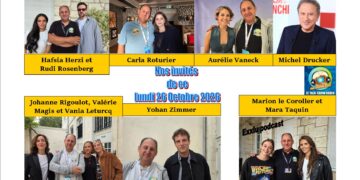 Michel Drucker, Carla Roturier, Aurélie Vaneck, Yohan Zimmer, Vania Leturcq, Hafsia Herzi, Rudi Rosenberg ce Lundi 26 Octobre dans Chut on écoute la télé