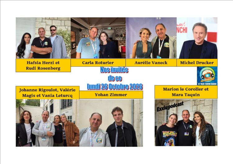 Michel Drucker, Carla Roturier, Aurélie Vaneck, Yohan Zimmer, Vania Leturcq, Hafsia Herzi, Rudi Rosenberg ce Lundi 26 Octobre dans Chut on écoute la télé